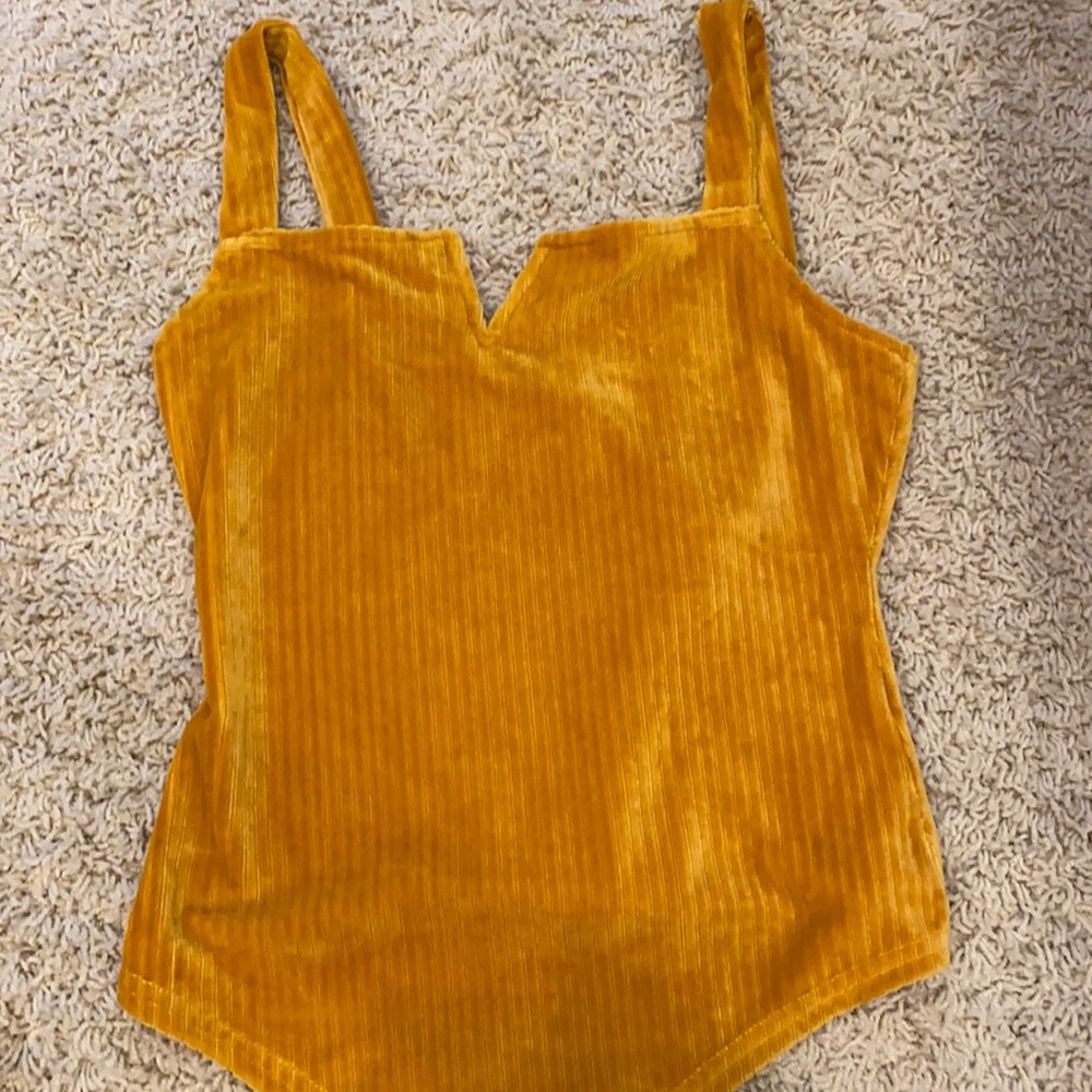 gold ribbed bodysuit